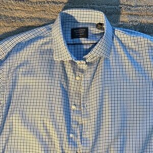 Nordstrom Men's Blue and White Plaid Shirt